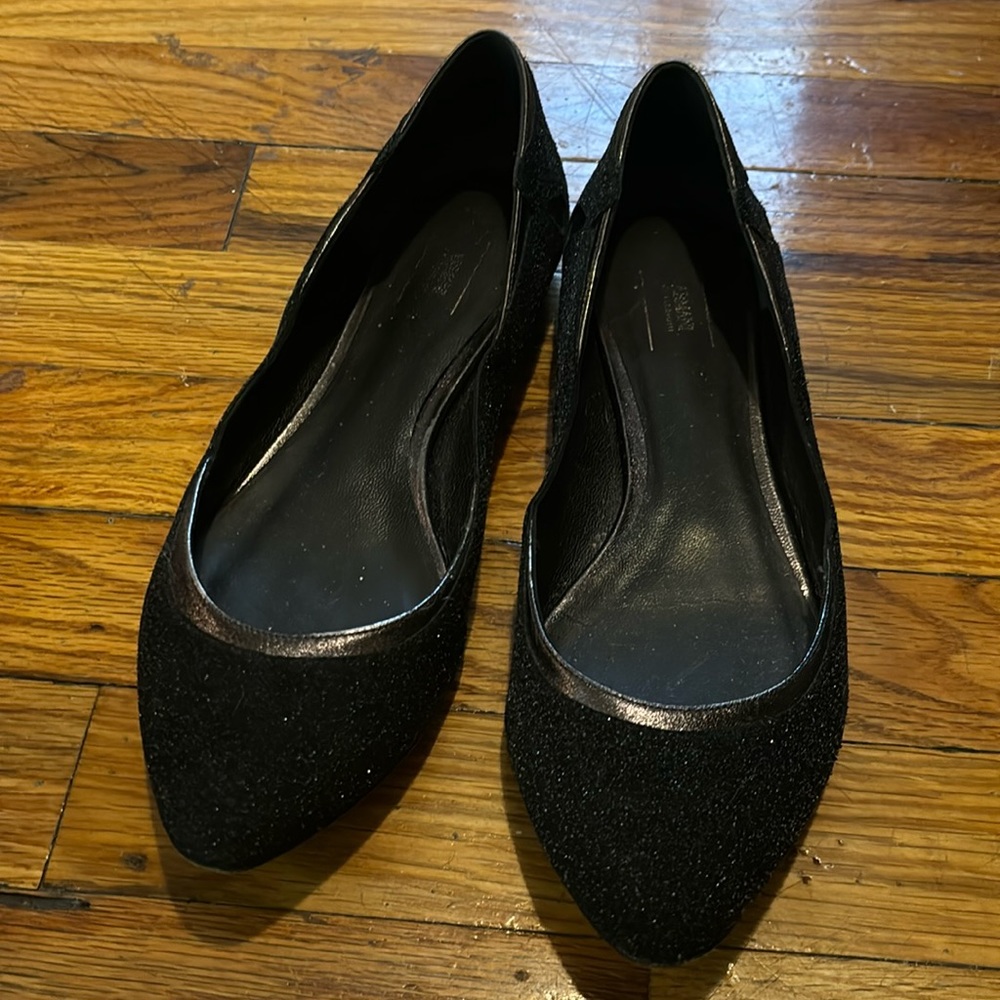 Armani Collezioni Sparkly Black Flats